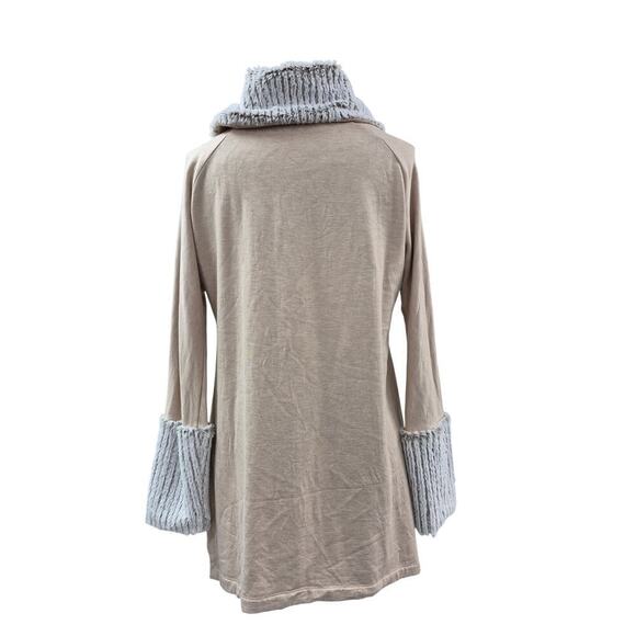Soft Surroundings Apres Tunic Ribbed Cowl Neck Faux Fur Trim Long Sleeve M - Picture 4 of 6